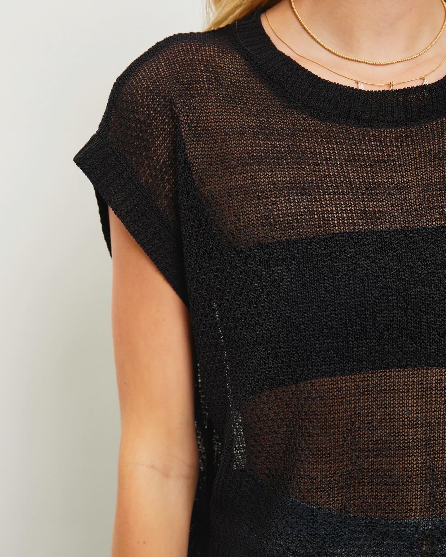 Boyfriend Knit Top in Black