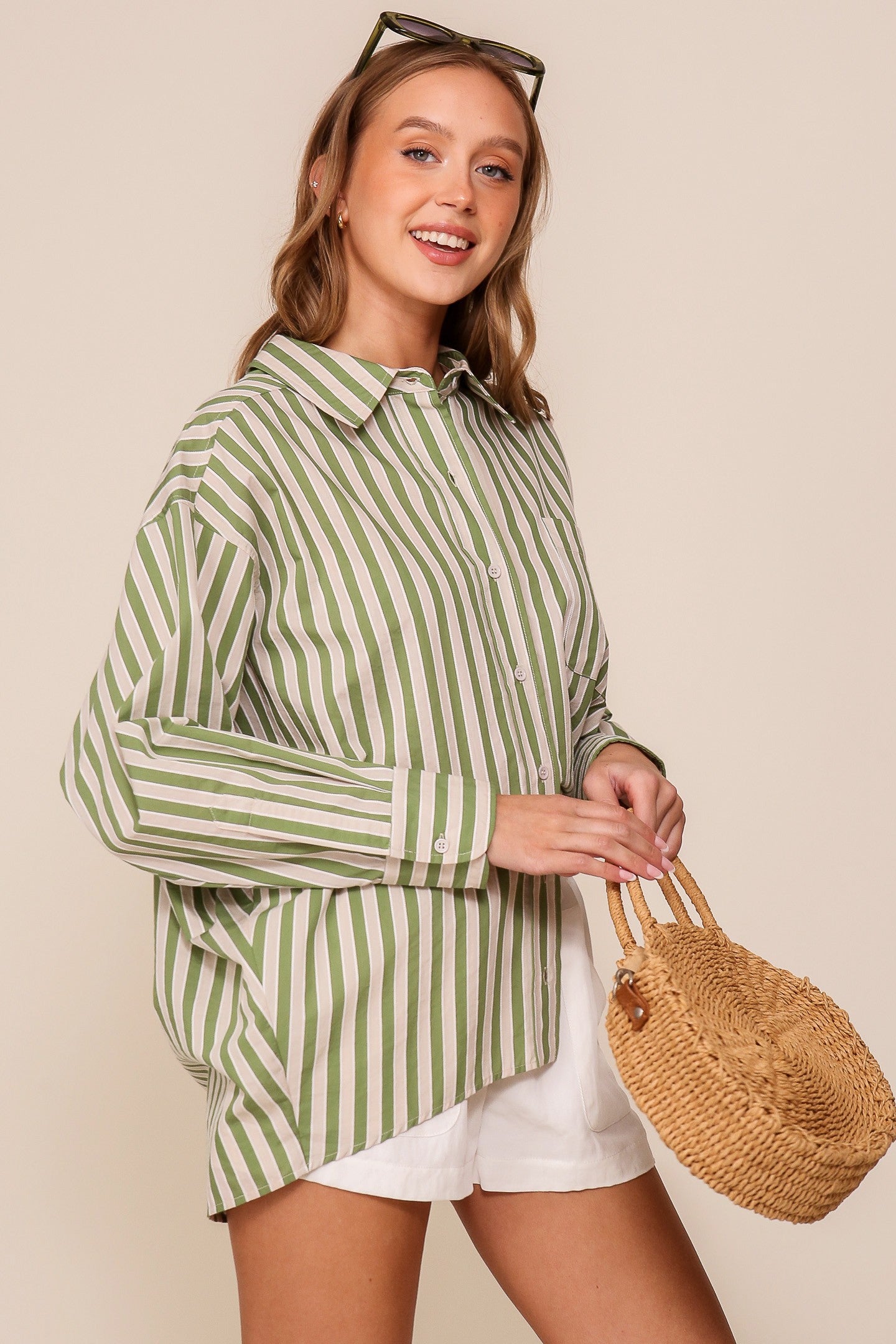 Coconut Lime Oversized Button Down