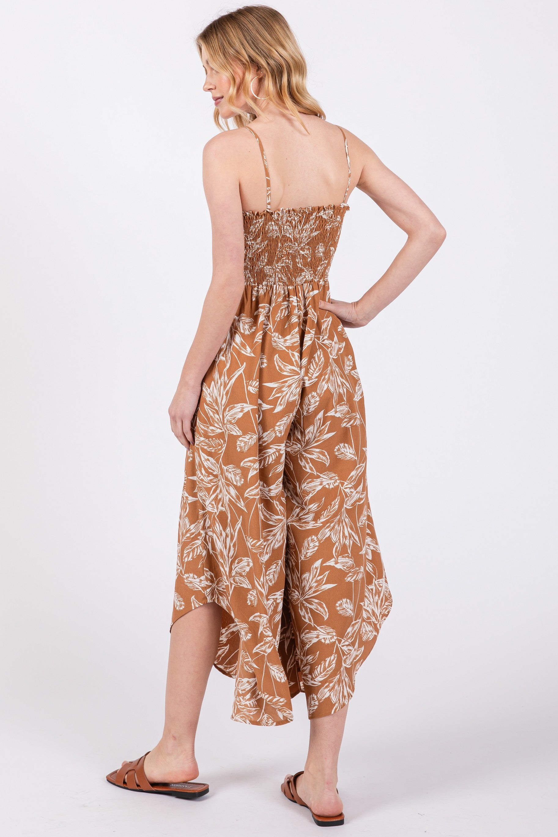 CATCH A VIBE JUMPSUIT IN CARAMEL CREAM