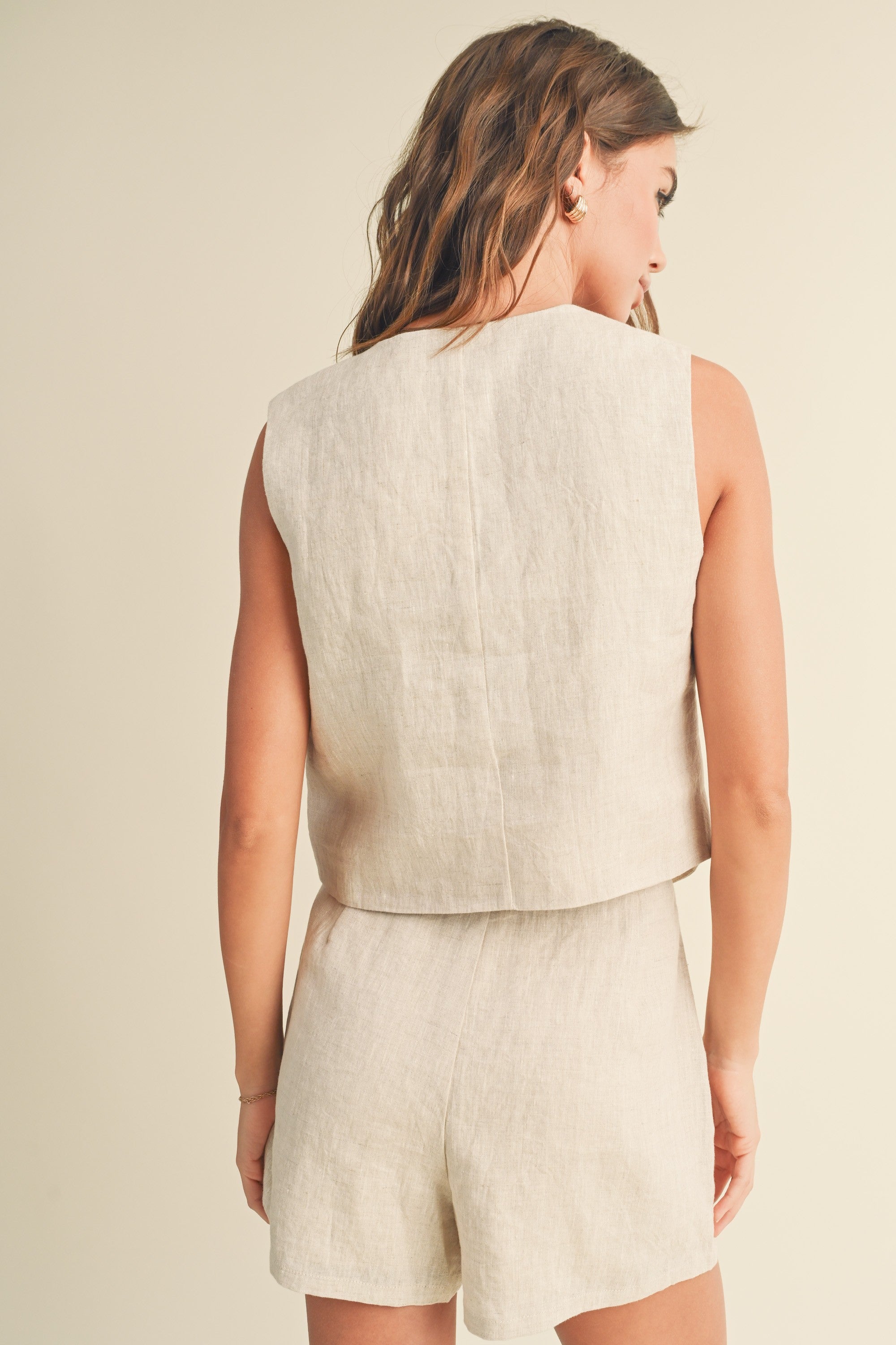 Linen Tuxedo Vest