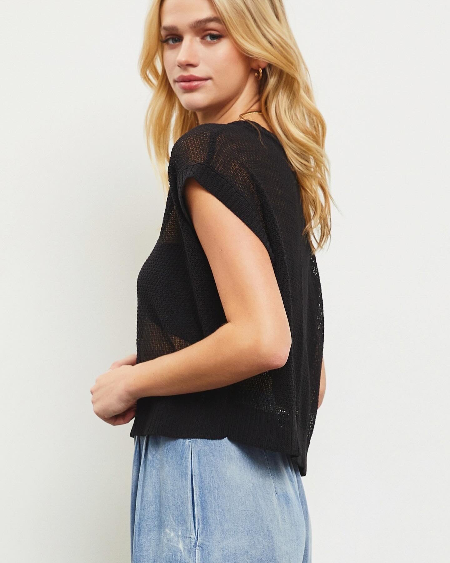 Boyfriend Knit Top in Black