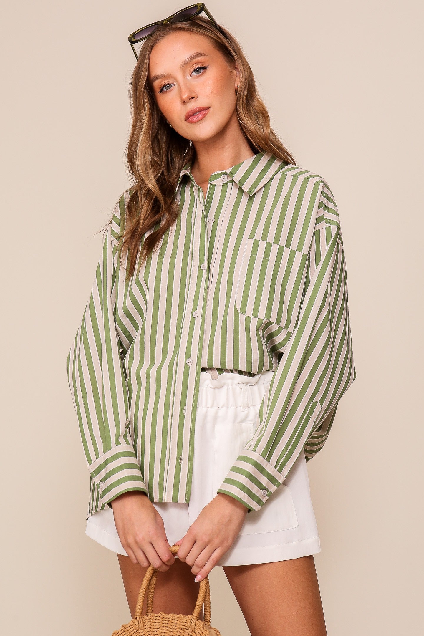 Coconut Lime Oversized Button Down