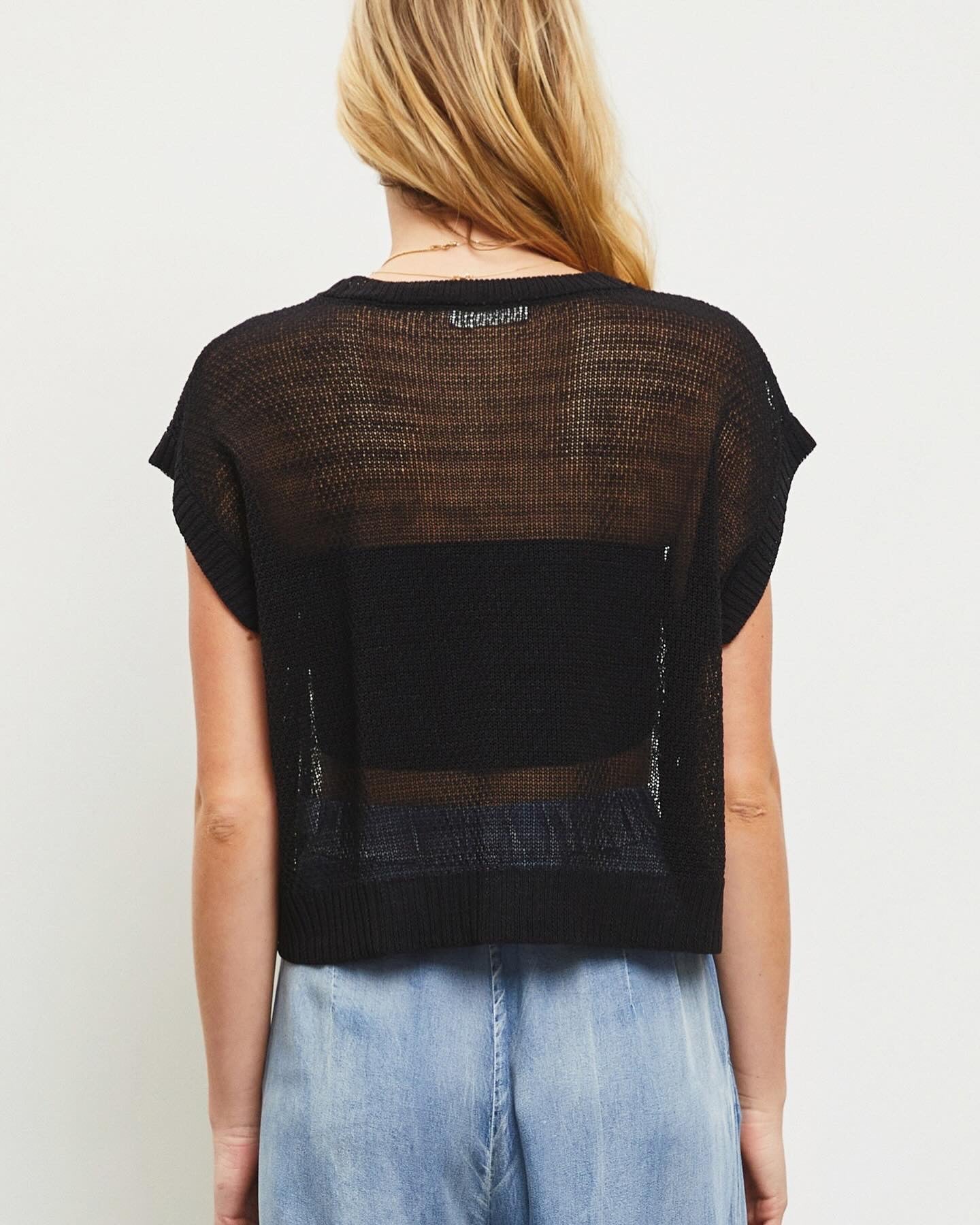 Boyfriend Knit Top in Black