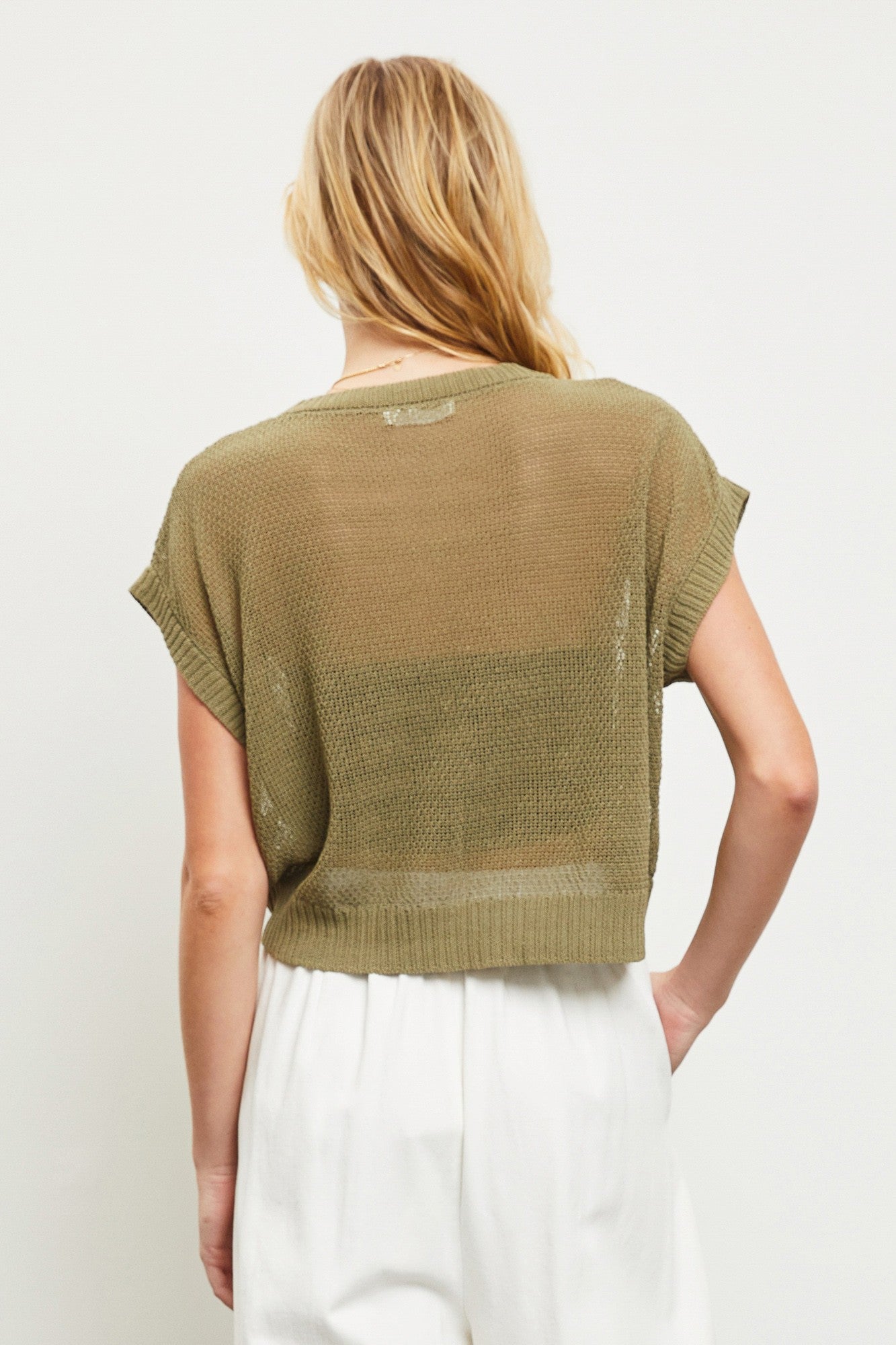 Boyfriend Knit Top in Olive