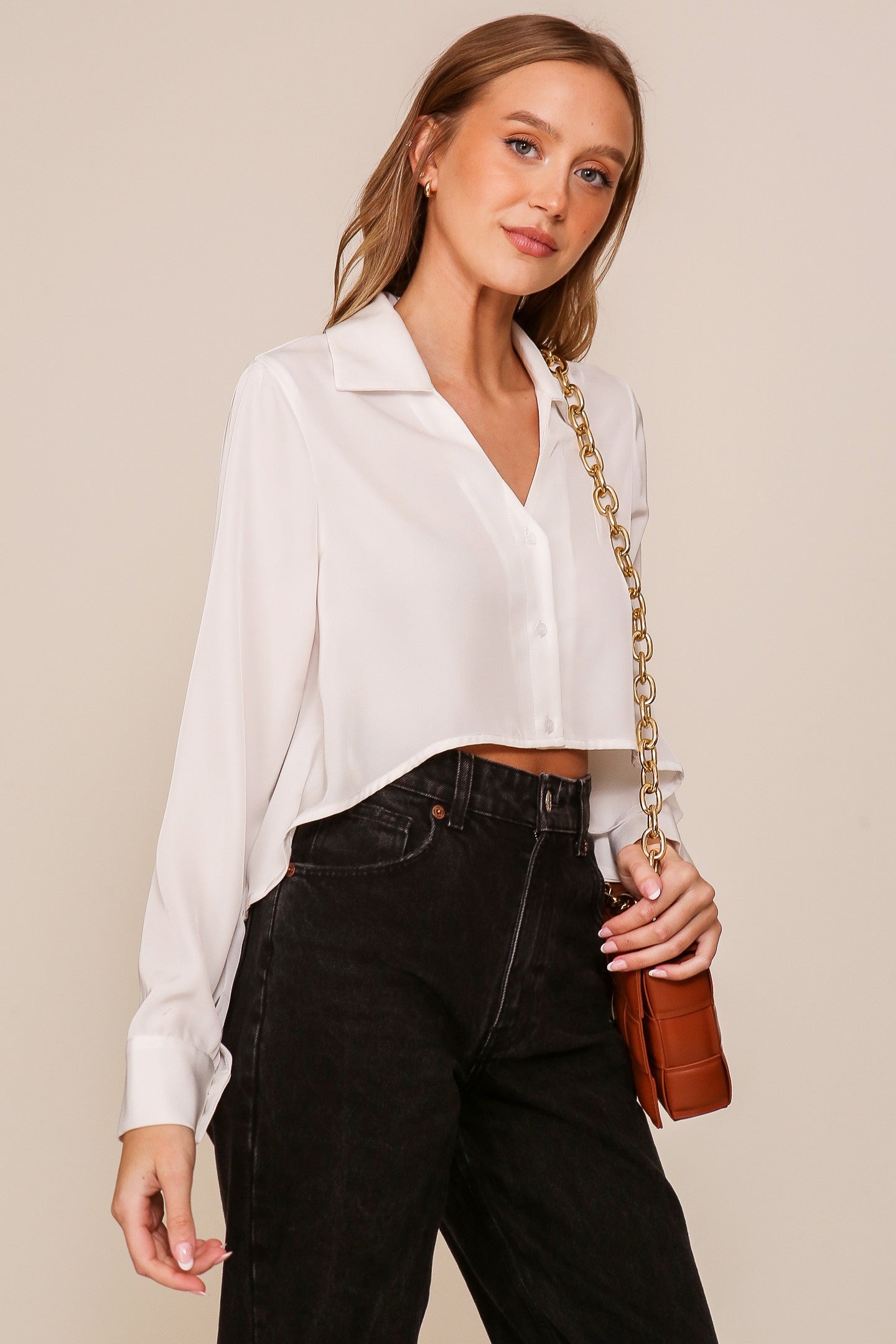 LONG SLEEVE SHIRT IN IVORY