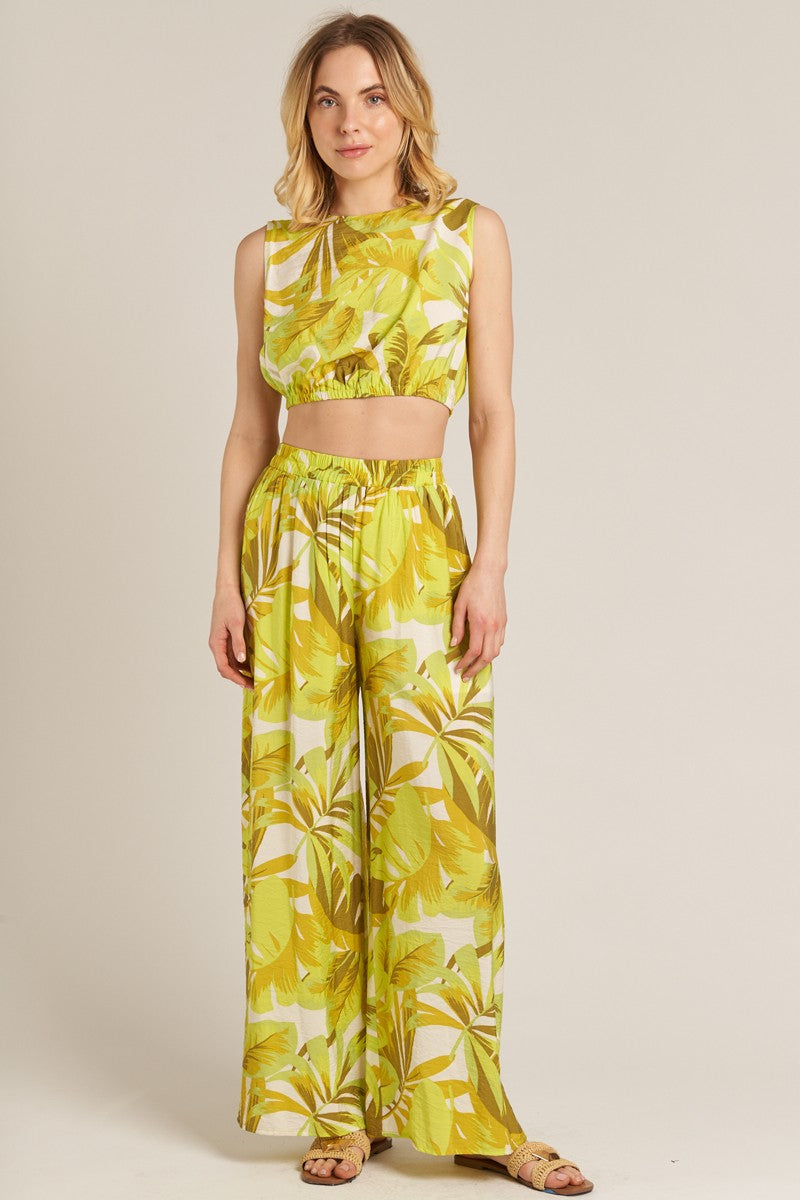 SUMMER LEAVES WIDE LEG PANTS 2